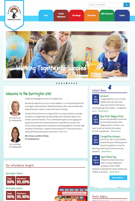 Durrington Infant & Junior Website Screenshot